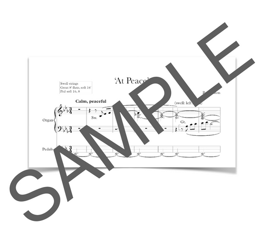 'At Peace’: PDF Sheet Music for Organ (downloadable file)